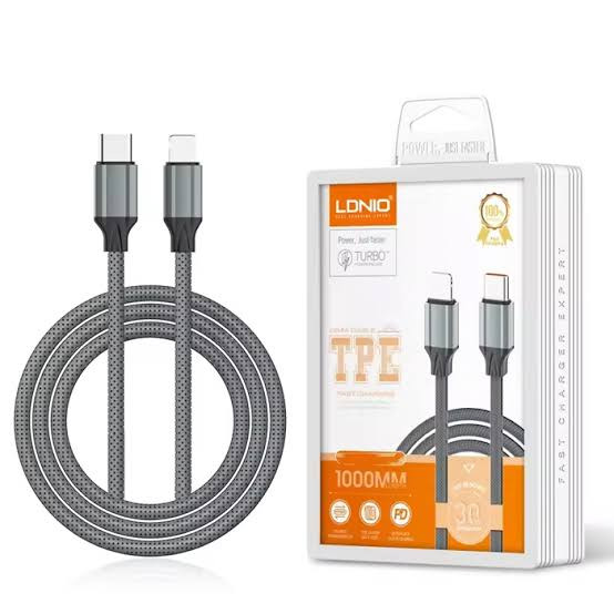 کابل شارژ تایپ سی به لایتنینگ الدینیو مدل LDNIO LC441i