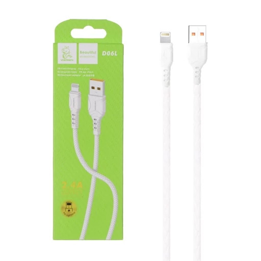 کابل شارژ فست آیفون DENMEN مدل D06L (لایتنینگ)